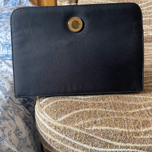 Women's fabric bag like new, black with gold details