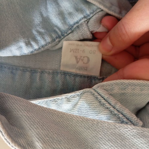 Denim overall girl 9-12 months used