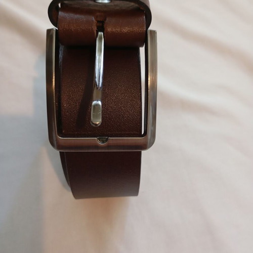 Men's leather belt 130cm used, brown, genuine leather