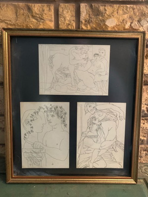 Pablo Picasso reproduction art prints used, framed 30x30