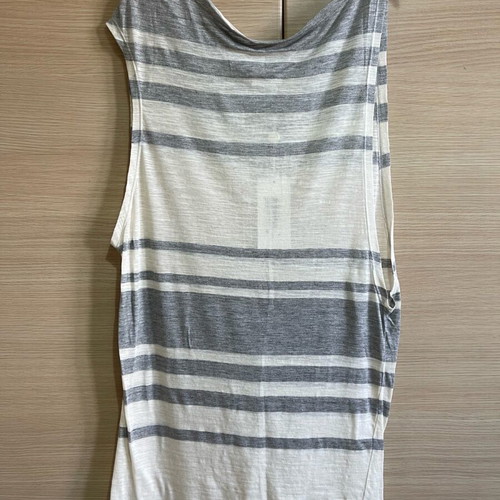 Blouse dress new, white and gray, size M