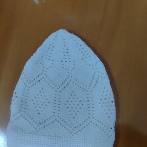 Knitted white skullcap hat, multipurpose casual sleep cap
