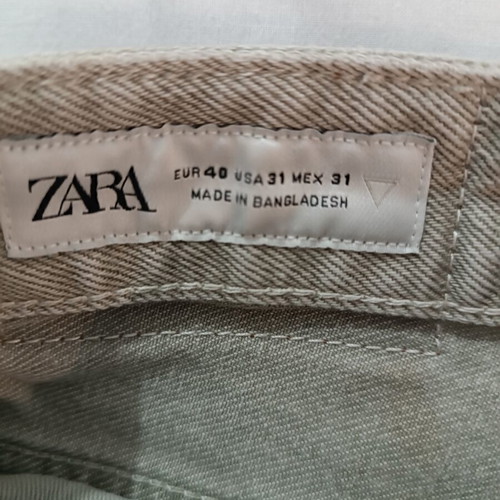 Zara Wide Leg Jeans beige olive size EUR 40 like new