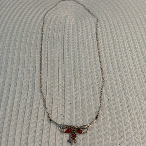 Silver 950 necklace with carnelian, like new