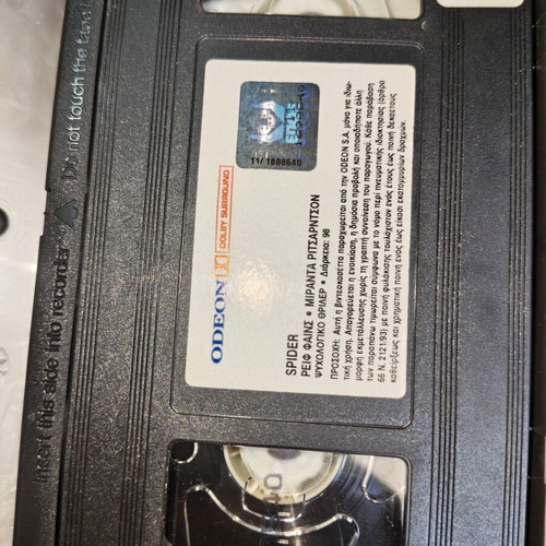 Spider VHS tape used with cover in plastic case