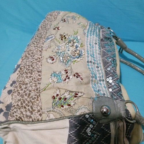 Fabric bag with sequins used