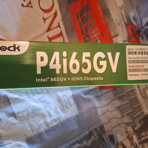Asrock P4i65GV motherboard box like new with accessories and manual