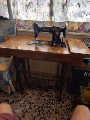 Pfaff sewing machine used, treadle cabinet, fully functional