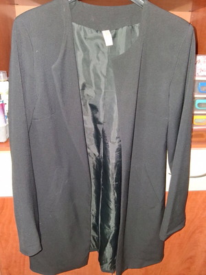 Women's long black jacket like new