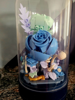 Rotating Dome Building Blocks with Blue Flowers, 248 pcs