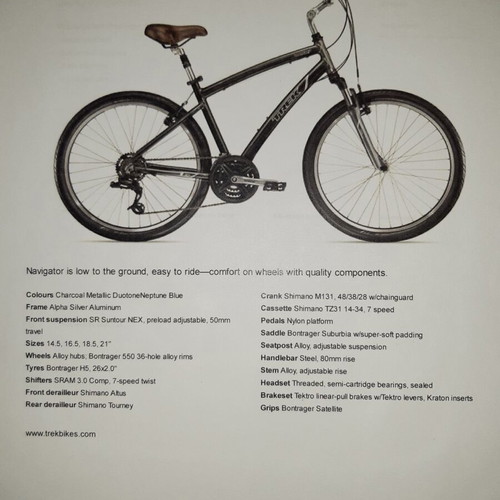 Navigator 2.0 Trek city bike like new, 26 inch, gears