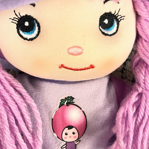 Cloth doll like new, soft purple
