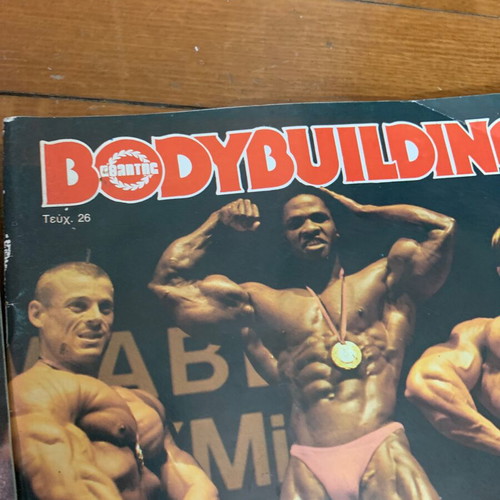 Bodybuilding magazines used, pack of 5, 80s Greek edition