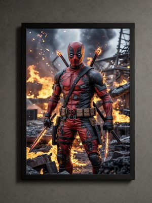 Deadpool framed print 30x40cm