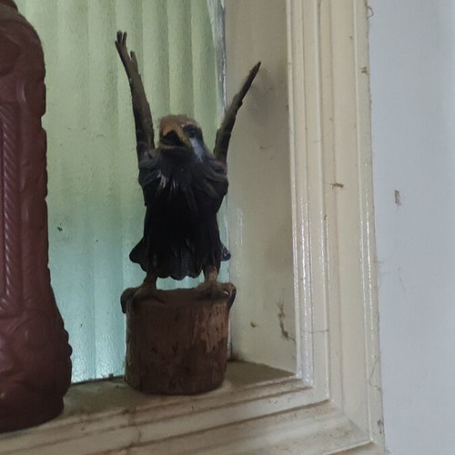Wooden eagle souvenirs used, large pair