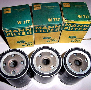 MANN W 717 - 3 ΦΙΛΤΡΑ ΛΑΔΙΟΥ OPEL ASCONA 1,6D- KADETT D E DIESEL 1,6 - ASTRA 1,7 D -  VECTRA A 1,7 DIESEL - REFERENZ MANN W 713/18