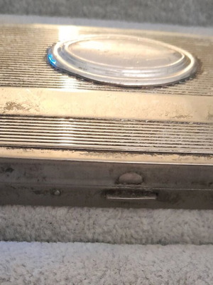 Πουδριέρα vintage με καθρέφτη μεταχειρισμένη, ασημένια 925