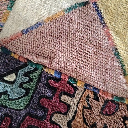 Boho crossbody bag used, multicolor fabric