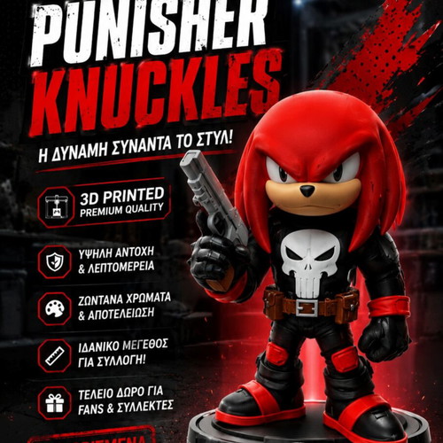 Φιγούρα Punisher Knuckles καινούργια, premium 3D εκτύπωσης
