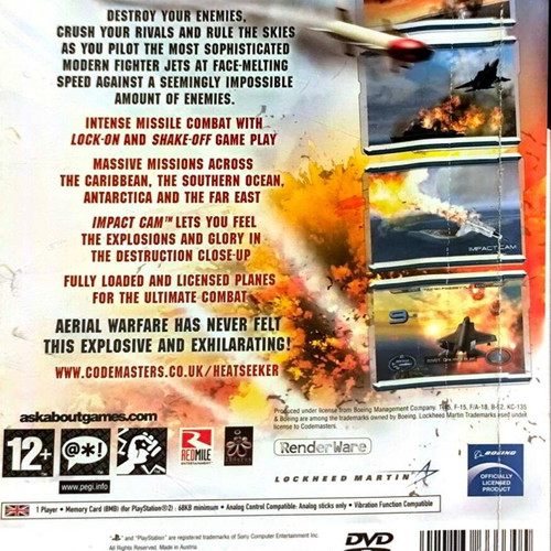 Heatseeker PS2 game used with cover and media signs of use