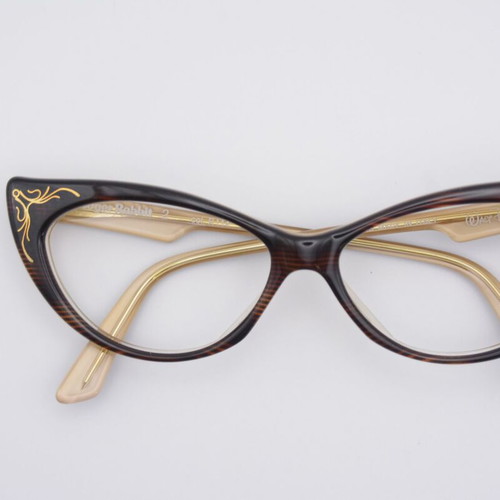 Jessica Roger Rabbit 2 Vintage Eyeglasses Brown Hand Crafted in Italy, new