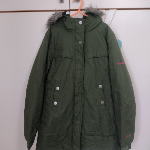 Columbia kids jacket like new, green, 10-12 years