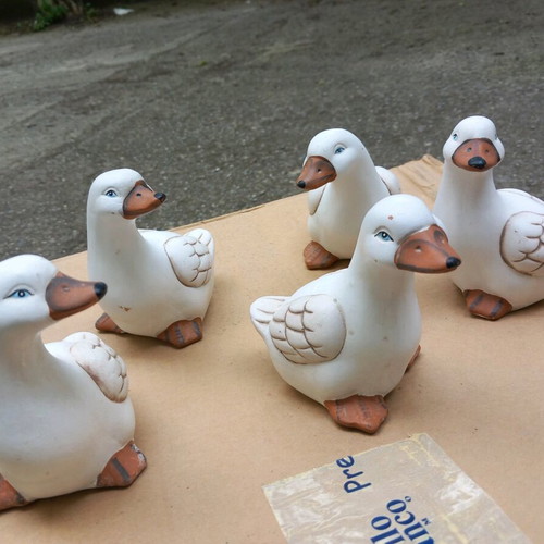 Decorative duck figurines, pack of 15, 5 made of clay, like new