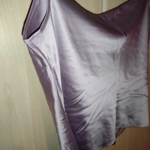 Blouse used purple satin with neckline details size L