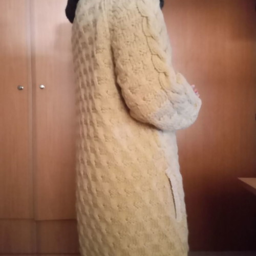 Handmade coat used, beige, size M
