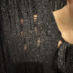 Mango crochet-style cardigan like new, black and silver