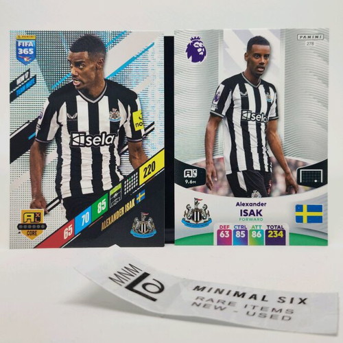 Panini Alexander Isak cards like new, set of 2