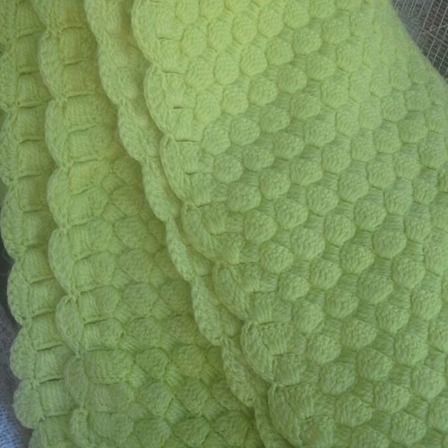 Handmade knitted blanket lemon color