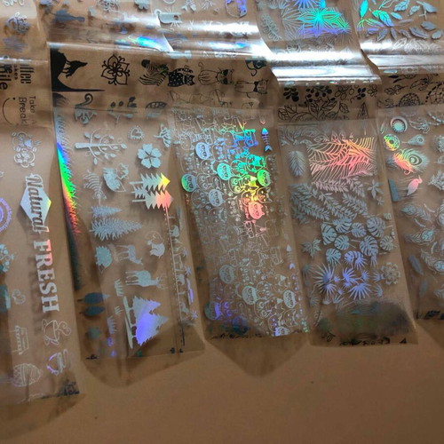 Aurora Glass holographic nail stickers new, pack of 5