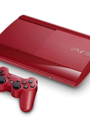 Sony Playstation 3 Super Slim console red used