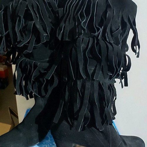 Leather suede boots like new, black, size 36