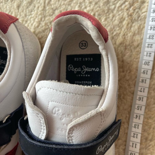 Pepe Jeans Kids' Sneakers Size 33 New White with Red and Blue Details