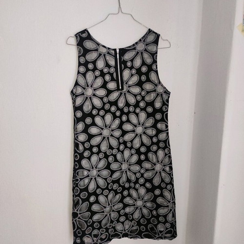 Promod Flower Power Space Age Mod Mini Dress like new, black and grey