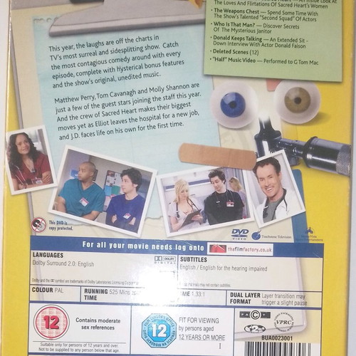 Scrubs DVD set used, seasons 4 and 5 with English subtitles, 8 discs