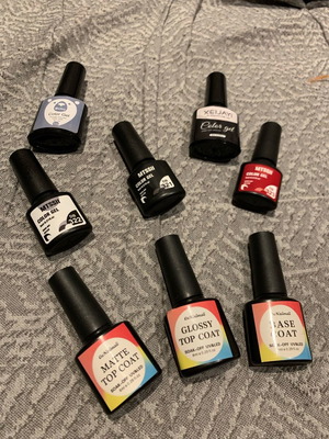 Nail polish gel set used, 3 pcs, classic colors