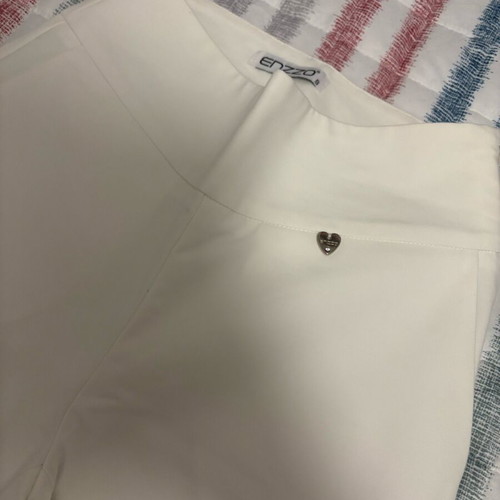 Enzzo white pants like new, small with side zipper