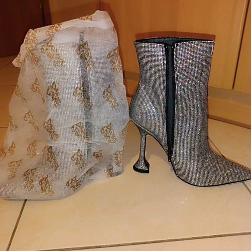 Public Desire ankle boots silver new, size 39