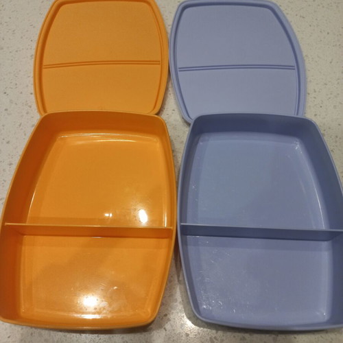 Tupperware containers like new, set of 2, orange and purple