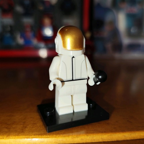 Guy-Manuel (Daft Punk Grammys) Lego figure like new with stand and microphone