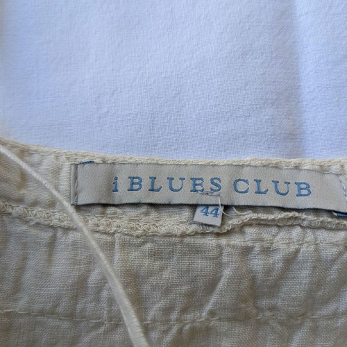 I Blues beige linen top used with lace and drawstring, size M