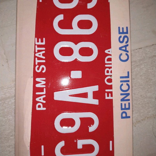 Collectible metal pencil case with license plate design new