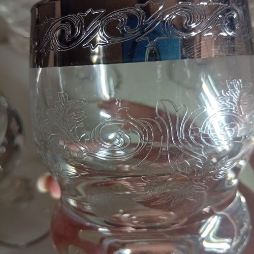 Murano Medici vintage crystal wine glass set of 5