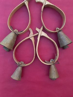 Animal bells used, wooden lemargies with double bells