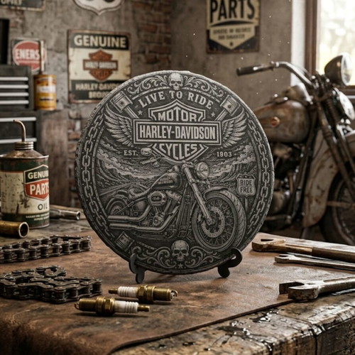 Harley-Davidson decorative slate with base, new