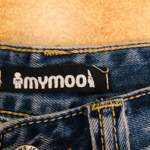 Mymoo jean short with crochet details like new, blue, size M