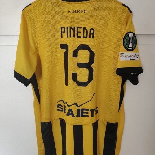AEK 2025-26 football jersey with PINEDA name, large, replica